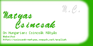 matyas csincsak business card